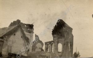 Ruined church.  1/4th Battalion, The Gloucestershi