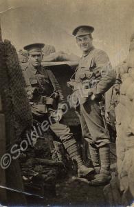 Three soldiers in a trench. 1/4th Battalion, Glouc