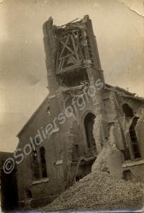 Ruined church. 1/4th Battalion, The Gloucestershir