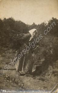 Peasant woman carrying a bundle of sticks. 1/4th B