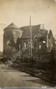 Ruined church. 1/4th Battalion, The Gloucestershir