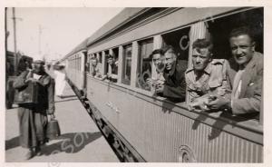 On train in Egypt. 2nd Battalion, The Gloucestersh