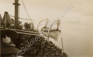 On board the troopship Neuralia.  2nd Battalion, T