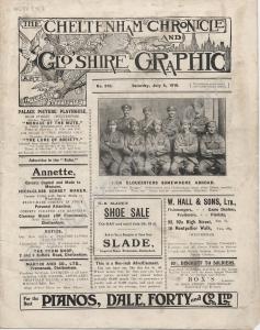 Front page of  'The Cheltenham Chronicle and Glouc