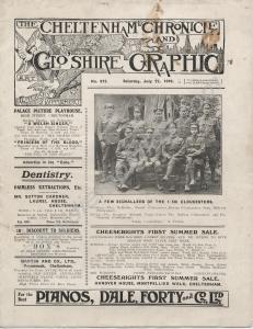 Front page of  'The Cheltenham Chronicle and Glouc