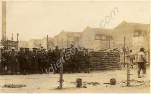 Sandbag barricade. 2nd Battalion, The Gloucestersh