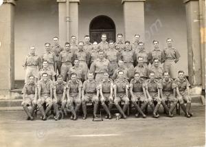 Men of 'C' Company with rugby trophies. 1st Battal