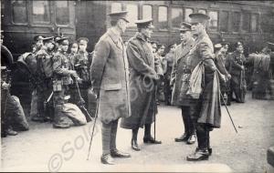 Territorials waiting at railway station. The Glouc
