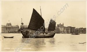 Chinese junk in Whangpoo River. Shanghai 1927