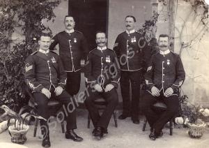 Five sergeants. 1st Battalion, The Gloucestershire