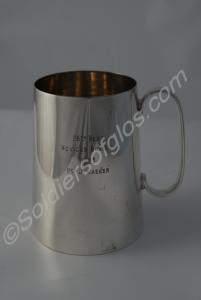 Silver plain tankard, with the inscription "28th R