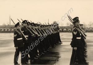 "Eyes right." Gloucestershire Regiment. c.1955-196