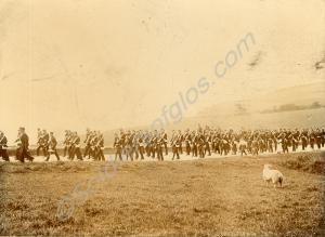 Soldiers of 2nd [?] Volunteer Battalion marching a
