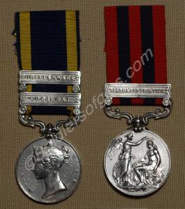 Group of two medals; Punjab Medal with clasps for