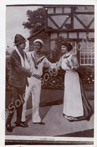 Sentimental postcard. "Comrades". c. 1900.