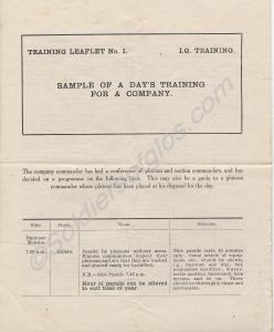 Training Leaflet No. 1. I.G. Training. Sample of a