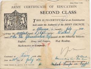 Army Certificate of Education, Second Class.  5179