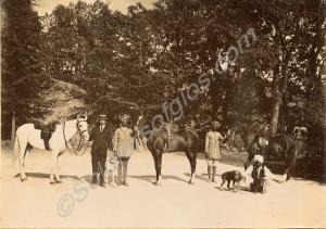 Polo ponies, grooms and dogs. 1st Battalion, The G