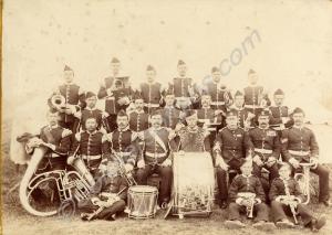 Bandsmen and wind instruments of a Militia Battali