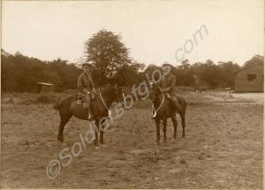 Two officers on horseback. 1/5th Battalion, The Gl
