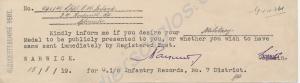 Request for decision dated 10th September 1919 con