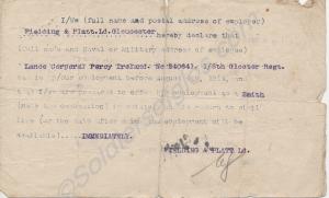 Employment document dated 2nd January 1919 from Gl