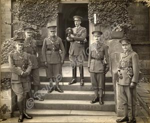 Six officers of the Gloucestershire Regiment stand