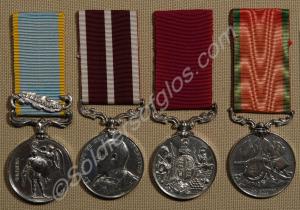 Group of four medals; Crimea Medal with clasp for