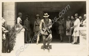 Lieutenant-Colonel J. Fane D.S.O. leaving the Glou