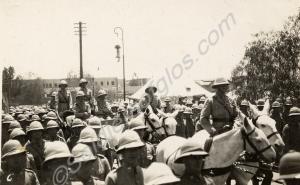 Lieutenant-Colonel J. Fane D.S.O. in carriage leav