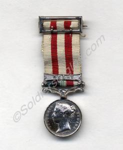Indian Mutiny Medal miniature. Awarded to Surgeon