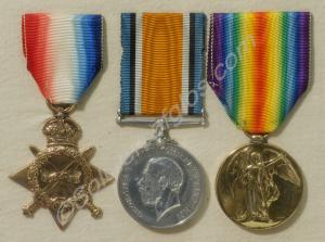 Group of three medals; 1914-1915 Star, British War