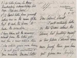Letter from Major-General Sir Francis Howard to Li