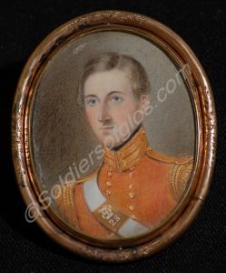 Miniature portrait of a flank company officer of t
