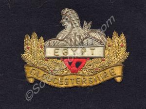 Gold wire blazer badge of the Gloucestershire Regi