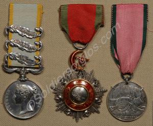 Group of three medals; Crimea Medal with clasps fo