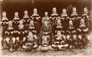 Gloucestershire Regiment Rugby Team with trophy, c