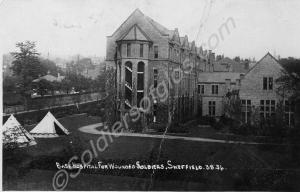 'Base Hospital for Wounded Soldiers, Sheffield'.
