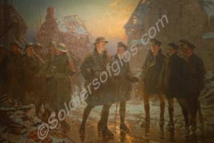 Oil painting in gilt frame of 1/5th Battalion, The