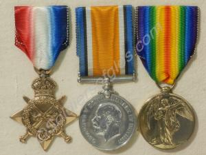 Group of three medals; 1914 Star, British War Meda