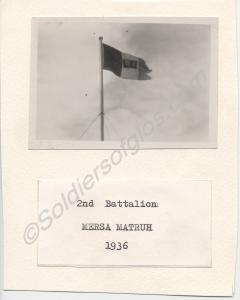 Battalion banner on the flag-pole at Mersa Matruh.