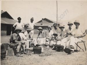 Cooks in camp. 1st Battalion, The Gloucestershire