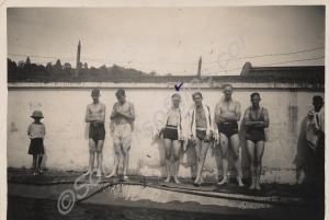 A swimming party. 1st Battalion, The Gloucestershi