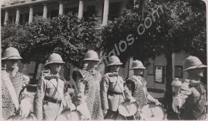 Drums outside the Barracks at Madras with Drum-Maj
