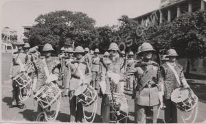 Drummers outside Barracks in Madras. Reverse 'Drum