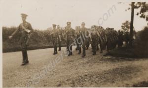 Soldiers marching. Reverse 'Aug. 12th 1932 Glouces