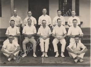 Cricket Team, twelve men in whites. 2nd Battalion,