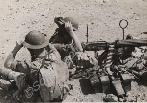 Two soldiers with Vickers machine gun at Mersa Mat