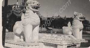 Burmese Temple. Reverse 'Images outside a Burmese