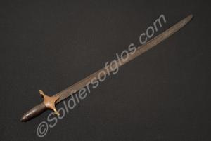 Bandsman's sword, with wooden hilt and gilded bras